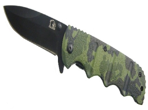 Falcon 8" Spring Assisted Pocket Knife Camo Handle KS8001
